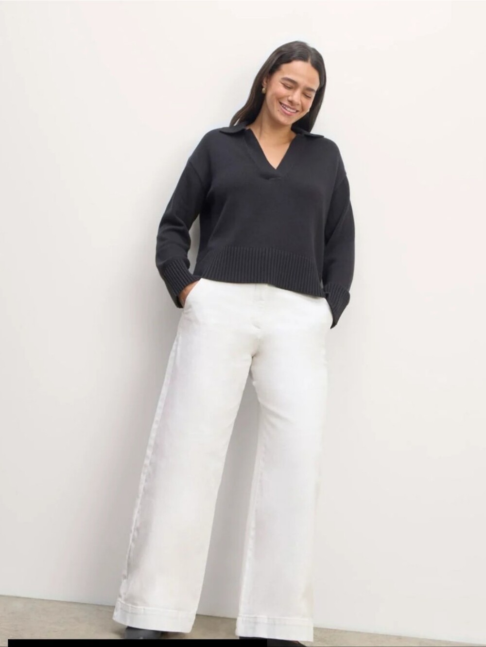 NWT White Everlane High Waisted Wude Leg Phoebe Cotton Pants 12